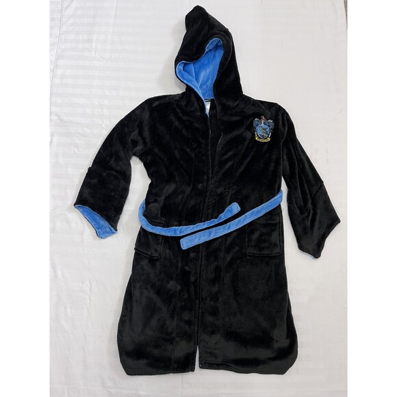 EUC P.jammy Harry Potter Ravenclaw Hoody Bath Robe Medium(12-14)  Black Blue - Picture 1 of 8